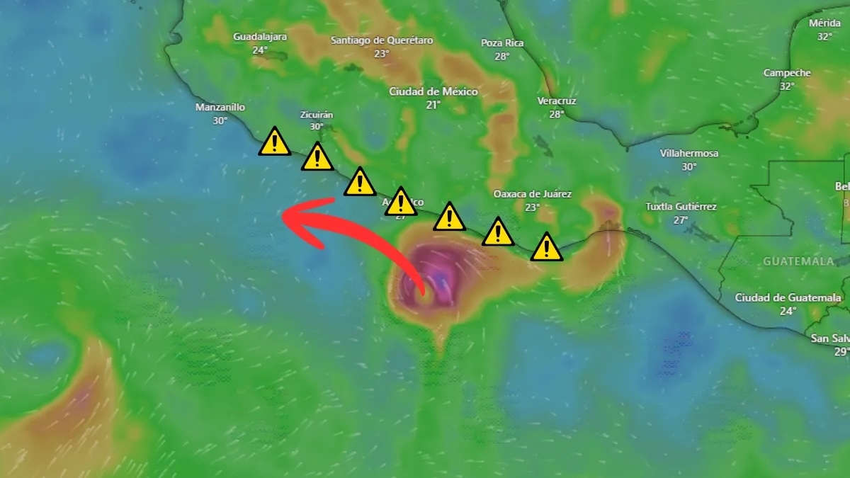 “Mario” se convierte en tormenta tropical frente a Guerrero y Michoacán; prevén lluvias intensas y oleaje elevado