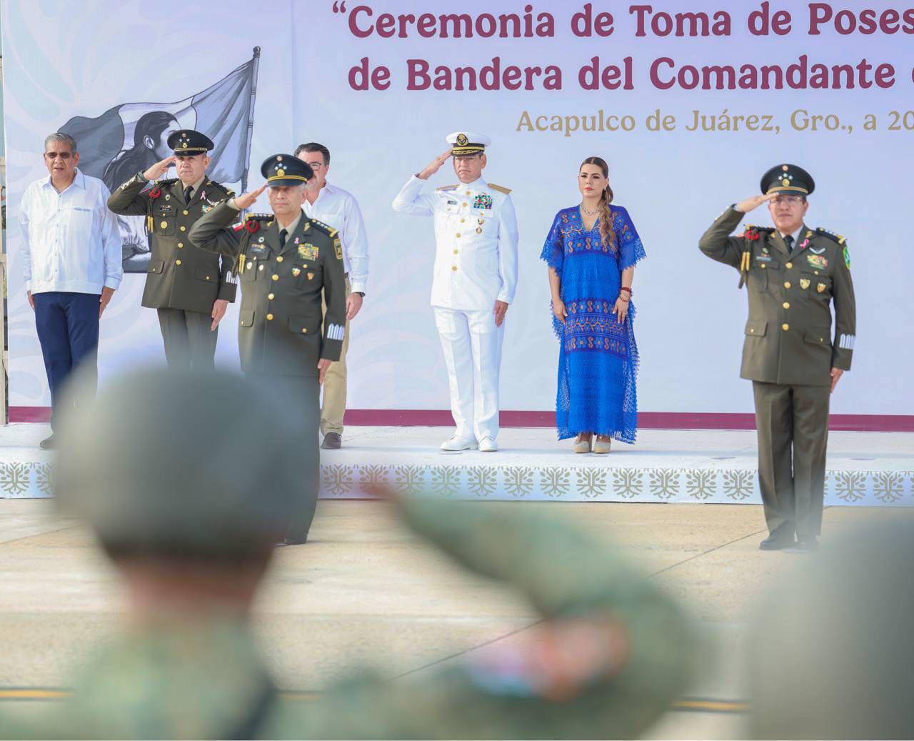Evelyn Salgado refrenda coordinación con el Ejército Mexicano durante relevo en la Novena Región Militar