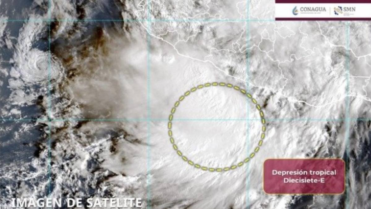Se forma la depresión tropical Diecisiete-E frente a las costas de Guerrero; autoridades mantienen zona de vigilancia