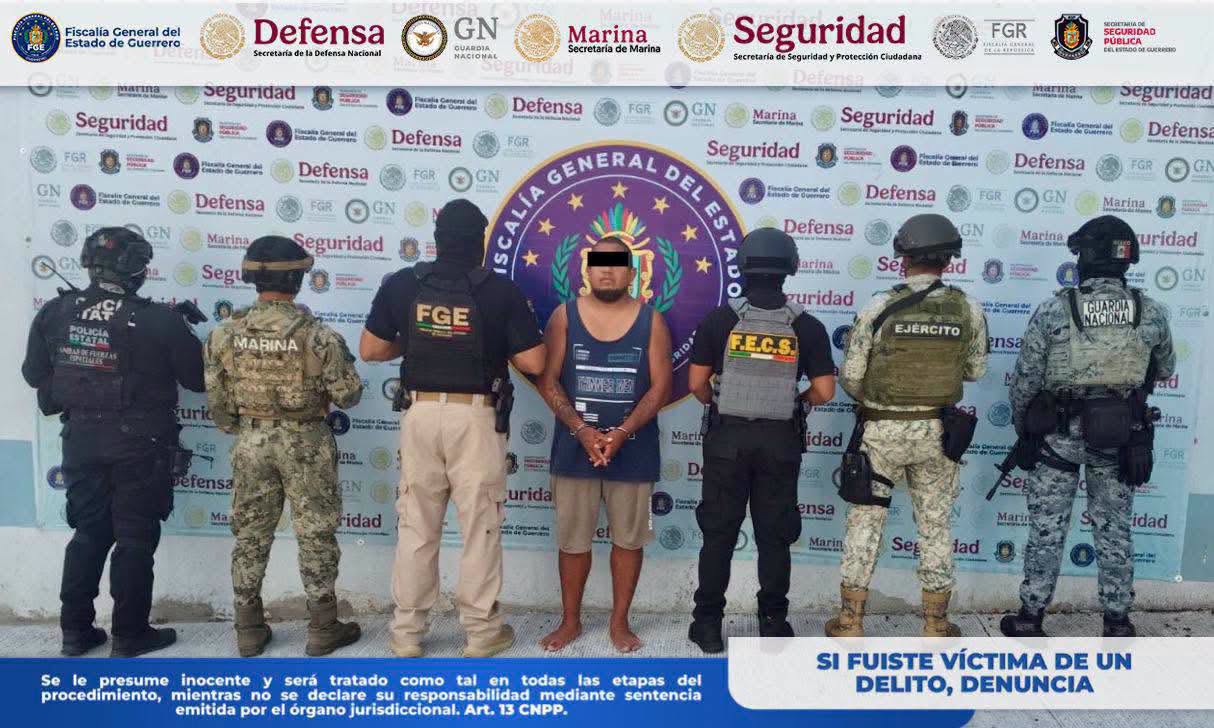 Operativo interinstitucional: Detienen en Acapulco a «La Morza», presunto líder de extorsiones