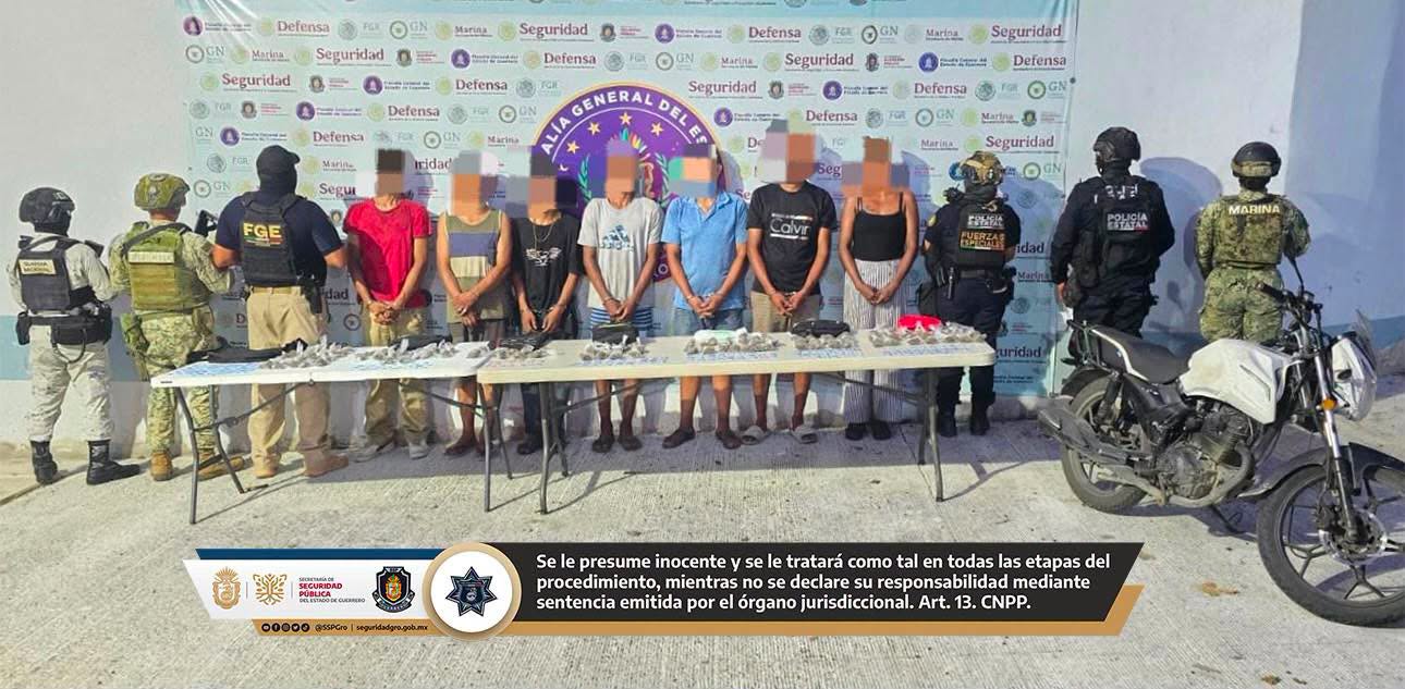 Fuerzas Especiales despliega operativo en Acapulco y detienen a siete personas con casi 300 dosis de presunta droga