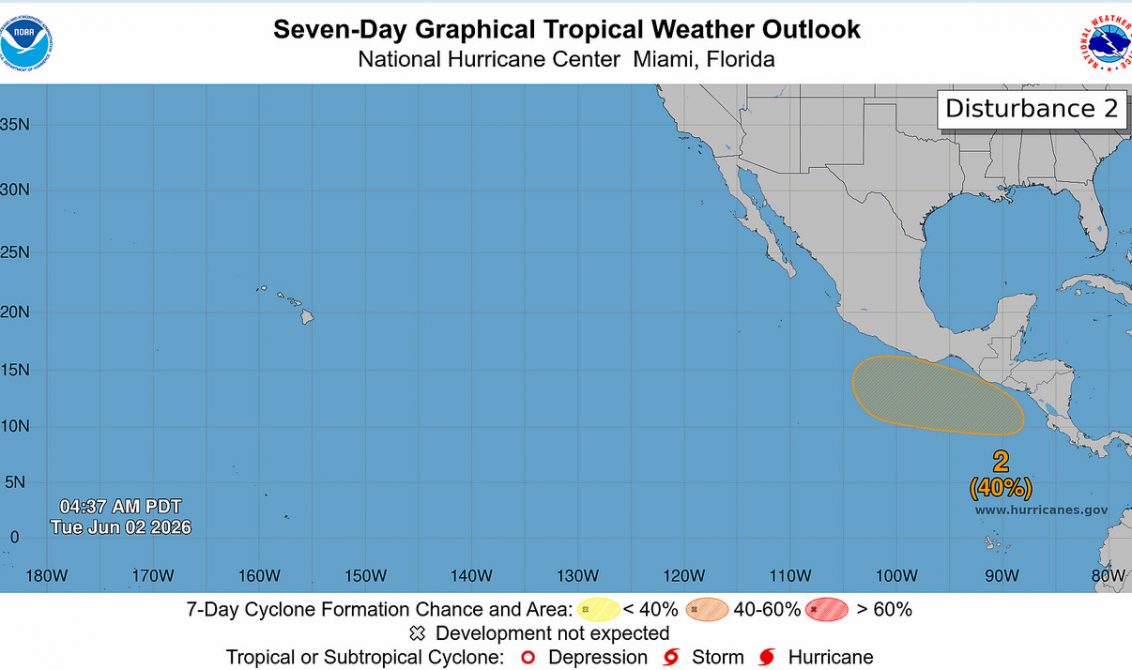 Pronostican lluvias en Guerrero y vigilan posible formación de ciclón tropical en el Pacífico