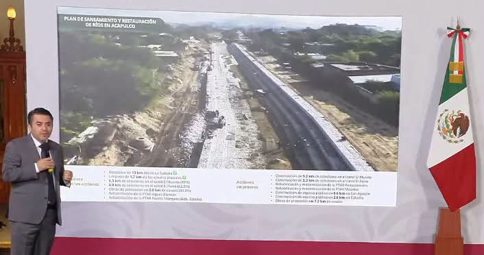 Avanza proyecto integral de CONAGUA de saneamiento del Río de la Sabana en Acapulco con inversión y obra pública histórica