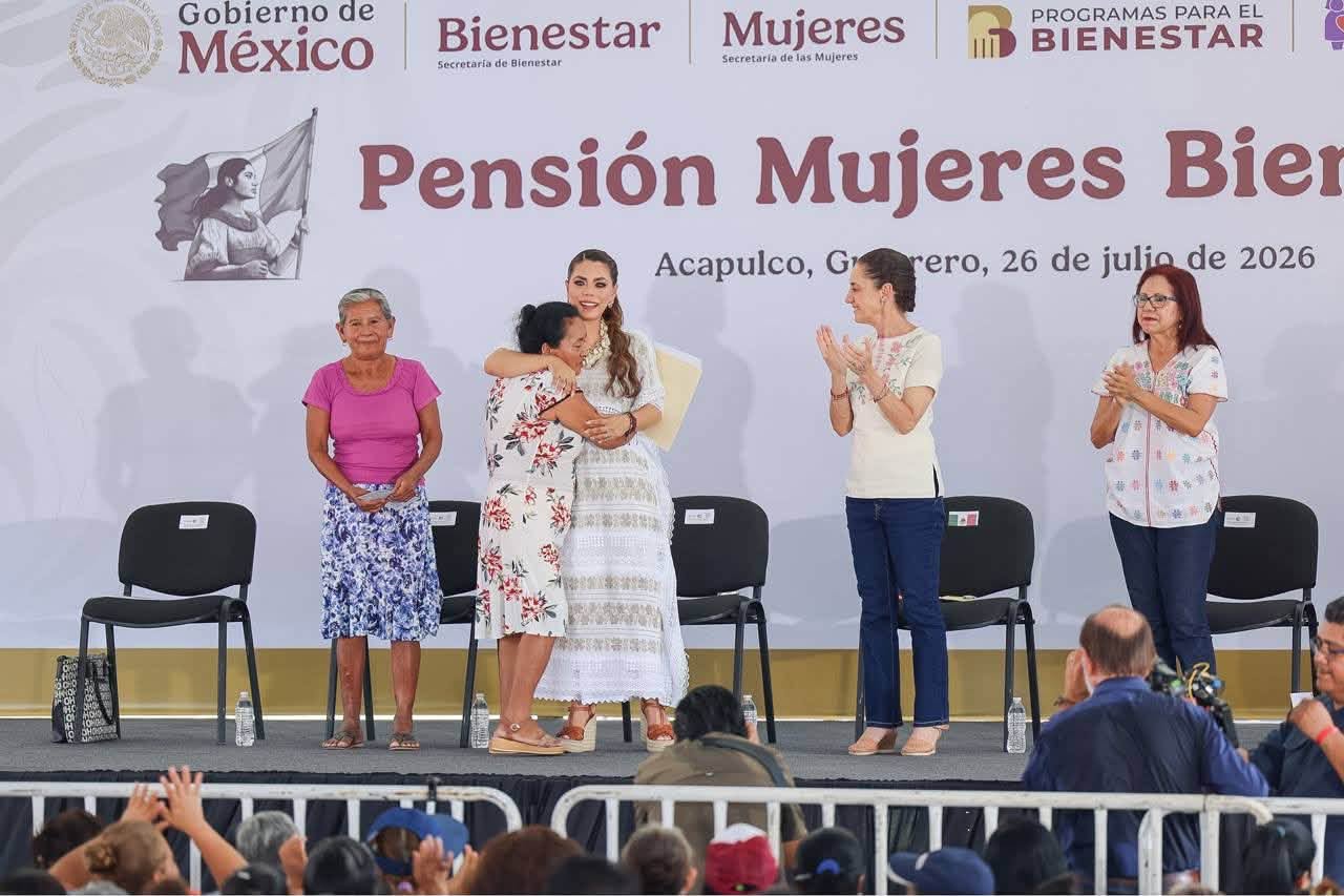 Encabezan Claudia Sheinbaum y Evelyn Salgado entrega de tarjetas de la Pensión Mujeres Bienestar en Acapulco