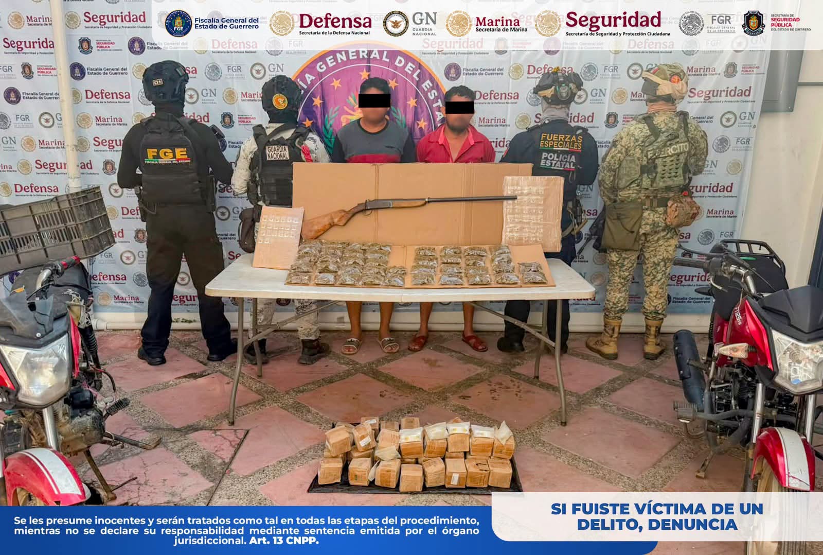 Detienen a «El Pelón» y «El Contador», presuntos generadores de violencia, en operativo interinstitucional en Juan R. Escudero, Guerrero