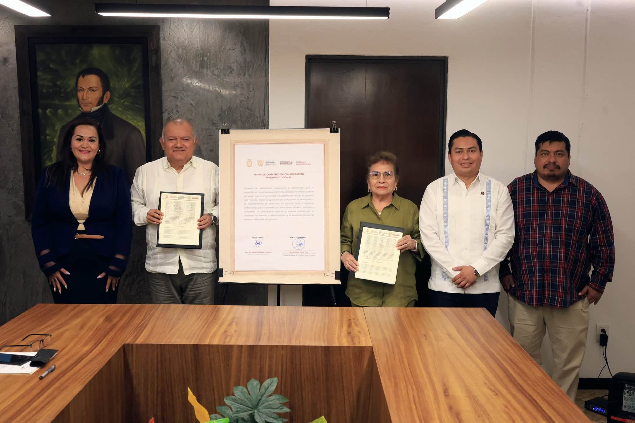 Firman convenio la Secretaría General de Gobierno y la Secretaría de Finanzas para impulsar la capacitación y profesionalización del servicio público en Guerrero