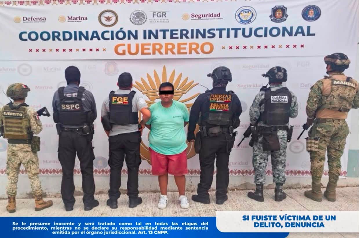 Detienen a presunto jefe de plaza de “Los Rusos” por homicidio en el fraccionamiento Las Playas, en Acapulco