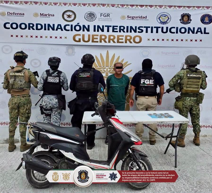 Detienen a cuatro personas durante operativos en Acapulco, Iguala, Chilpancingo y Azoyú