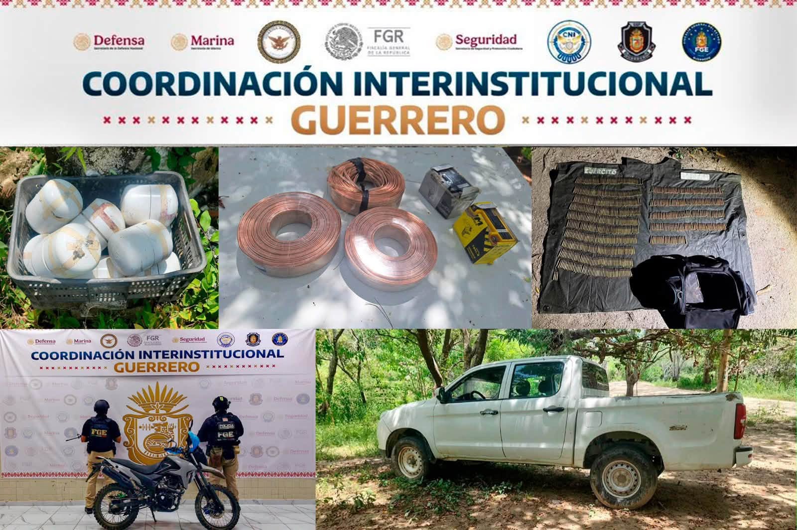 Aseguran explosivos y más de 700 cartuchos durante operativo en Xaltianguis, en la periferia de Acapulco
