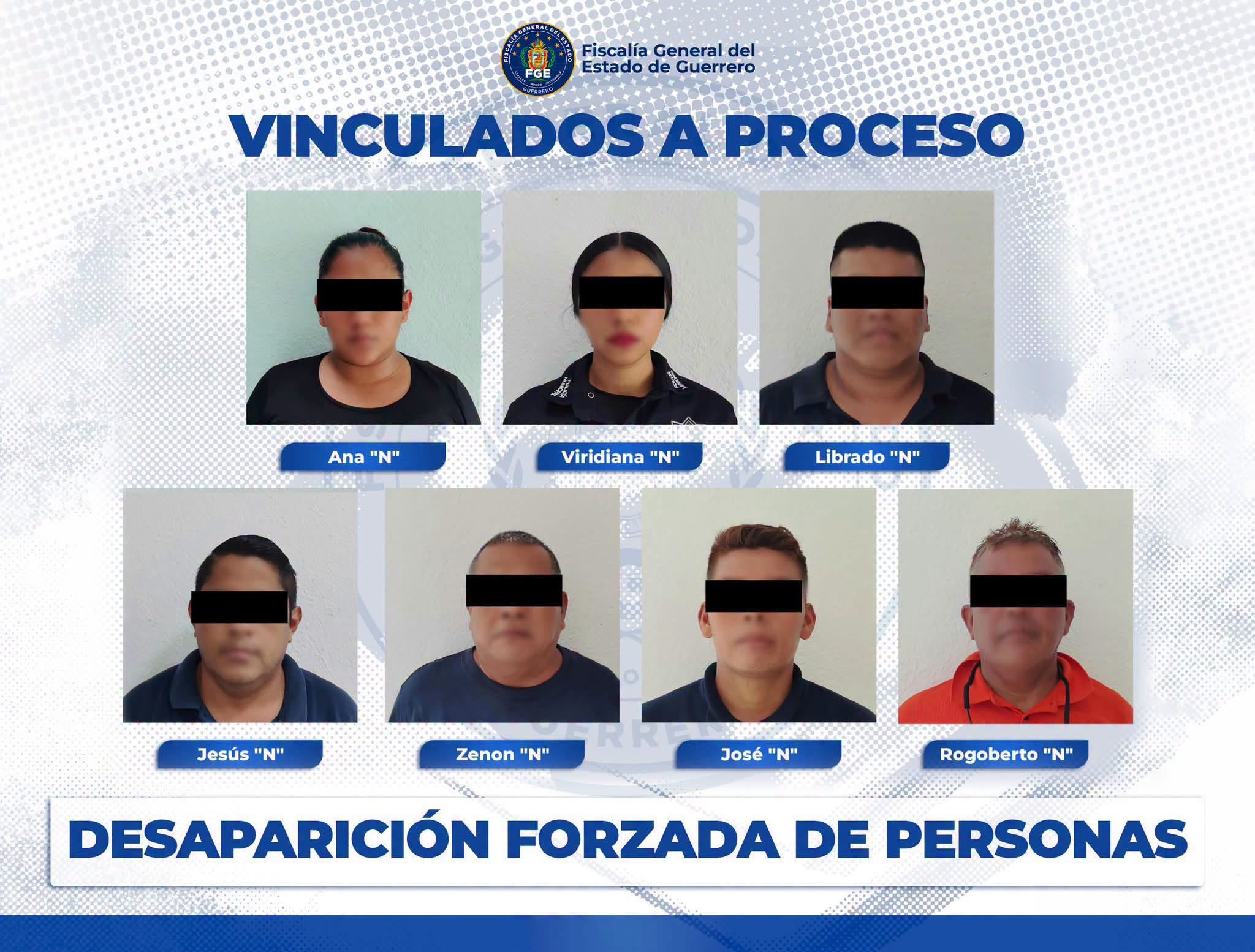 Vinculan a proceso a siete policías de Coyuca de Benítez por desaparición forzada; permanecerán en prisión
