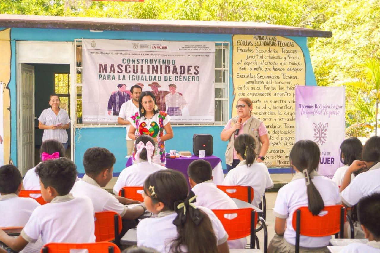 Gobierno de Guerrero busca prevenir el machismo y la violencia de género desde las aulas en Ayutla de los Libres